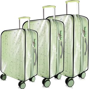KSSZZCO 3 Pieces Thicken Clear Luggage Cover Protector, 20" 24" 28" PVC Luggage Covers for Suitcase Waterproof Dustproof Anti-scratch Travel Suitcase Covers Case for Wheeled Luggage