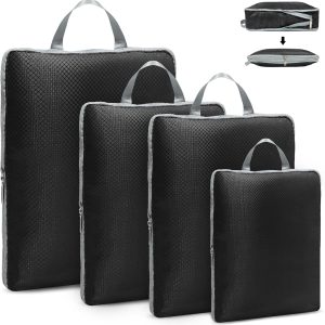 Storage Master Compression Packing Cubes Travel Accessories Packing Organizers Compression Bags for Travel, Travel Essentials Compression Cubes for Luggage Suitcases (Black)